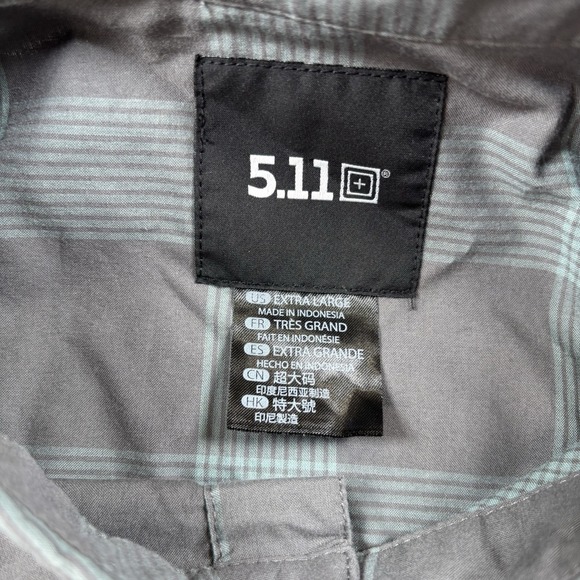 5.11 Tactical Men's Short Sleeve Shirt Large, Snap Button Up, Plaid Pattern XL - Picture 4 of 8